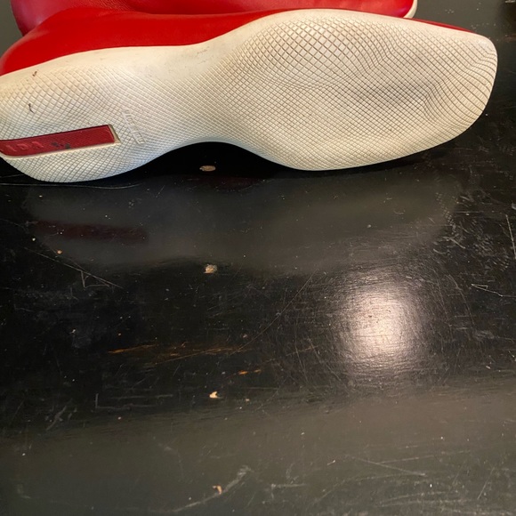 PRADA NWT DRIVING SHOE VINTAGE RED LEATHER Size-7.5 - Picture 9 of 10